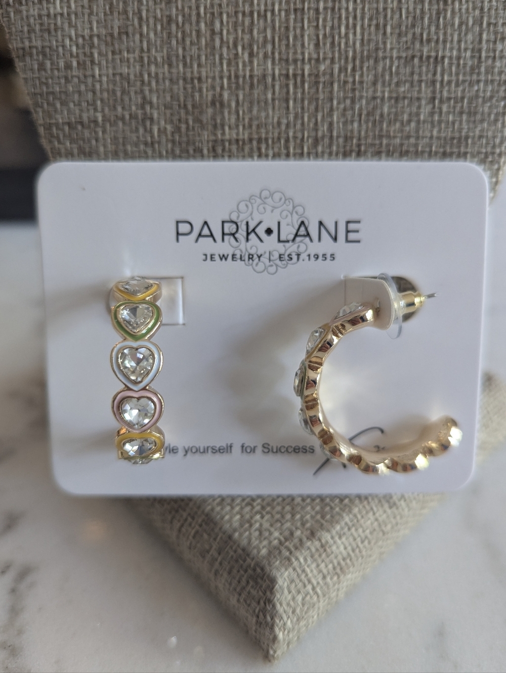 Park Lame Candy Hearts Hoop Earrings